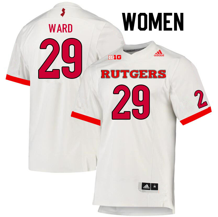 Women #29 Timmy Ward Rutgers Scarlet Knights College Football Jerseys Sale-White - Click Image to Close